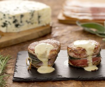 Varkensmedaillons met roquefort