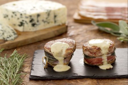 Varkensmedaillons met roquefort