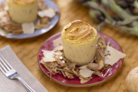 Aardappeltaartje met artisjoksalade