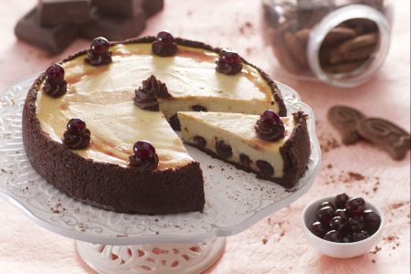 Ricotta en kersen cheesecake