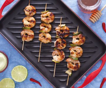 Honinggeroosterde Garnalen