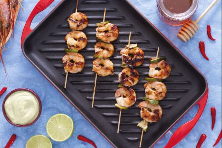 Honinggeroosterde Garnalen