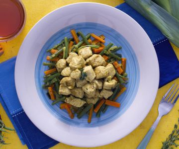 Kalkoen met kerrie en knapperige groenten