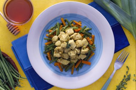 Kalkoen met kerrie en knapperige groenten