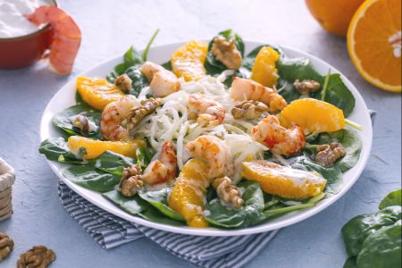 Garnalensalade met yoghurtsaus
