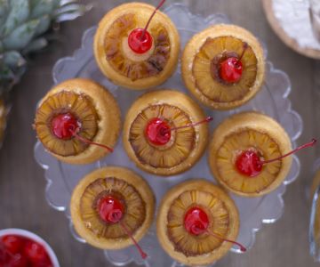 Omgekeerde ananas cupcakes
