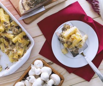 Pasta Tortiglioni met een rommelige saus