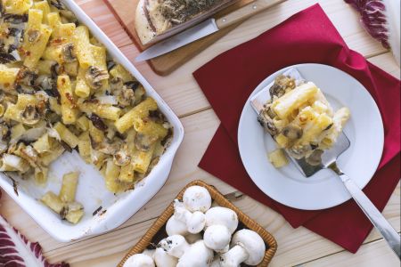 Pasta Tortiglioni met een rommelige saus