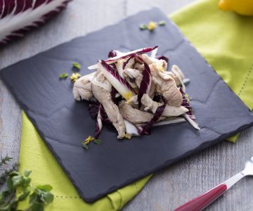 Kipreepjes met radicchio