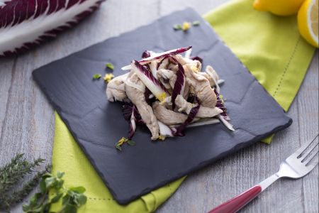 Kipreepjes met radicchio