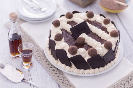 Chocoladetaart met Zabaglione-room