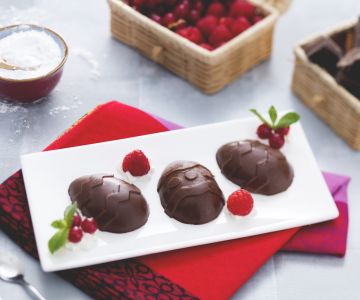 Chocolade panna cotta eieren