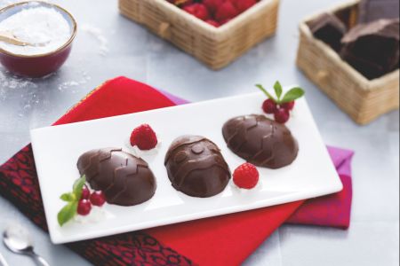 Chocolade panna cotta eieren