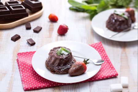 Chocolade- en Aardbeientaartje