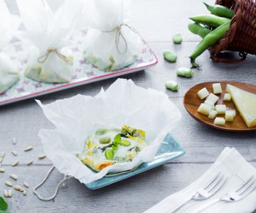 Tortilla's met tuinbonen en kaas