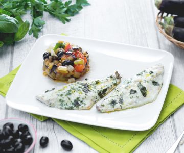 Dorade met kruiden en caponata