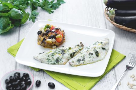 Dorade met kruiden en caponata