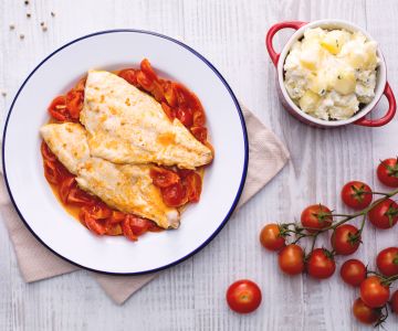 Dorade gestoofd met aardappelbijgerecht