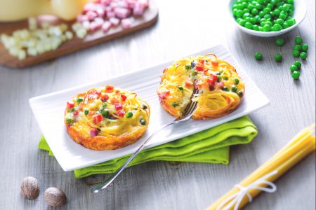 Ovengebakken spaghettiomeletjes