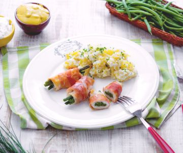 Kiprolletjes met sperziebonen