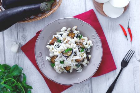 Pasta alla Norma zonder tomaat