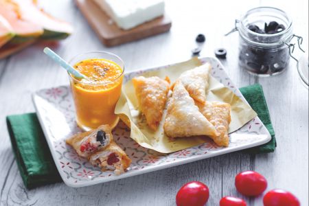 Meloenschoten met fetabundels