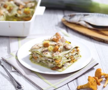 Lasagne met makreel-ragù en champignons