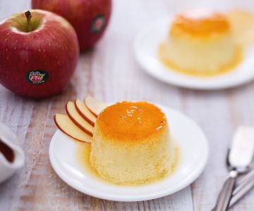 Appel Crème Caramel met Vijgensaus