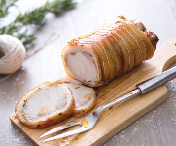 Varkensrollade in porchetta