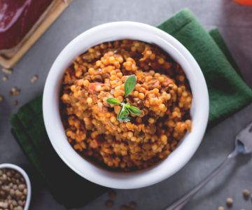Fregola met linzen