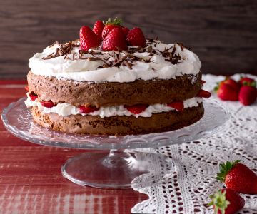 Chocolade-aardbeientaart
