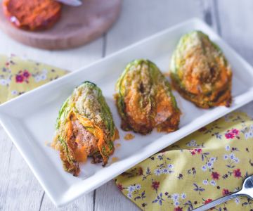 Pompoenbloemen uit de oven