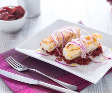 Kabeljauw met fijngehakte zongedroogde tomaten
