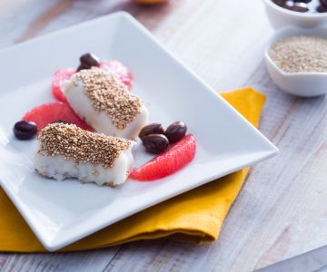 Knapperige heek met grapefruitsalade