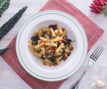 Fusilli met palmkool en pancetta