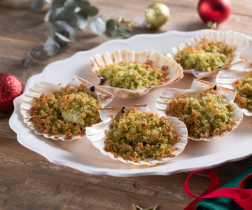 Gegratineerde sint-jakobsschelpen