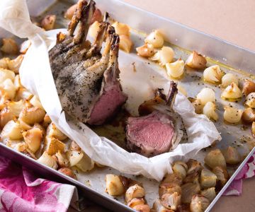 Lamskarree met tijm en lardo van Colonnata