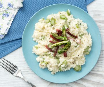 Risotto met asperges en spek
