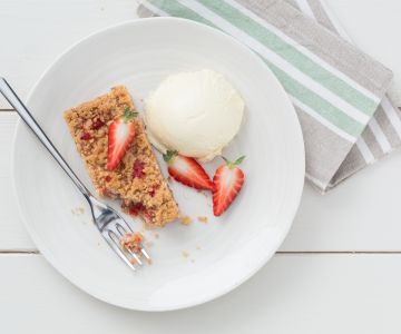 Streusel met aardbeien