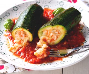 Gevulde courgettes met rijst