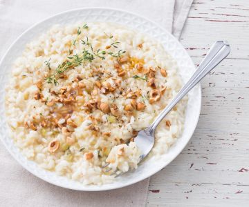 Risotto met drie soorten selderij