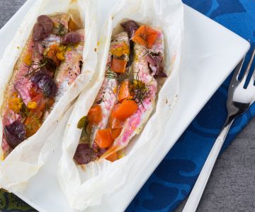 Rode poon in aluminiumfolie