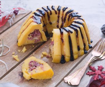 Polenta-timbal met cotechino