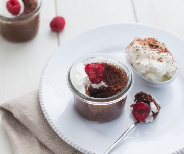 Mini chocoladecakejes in potjes
