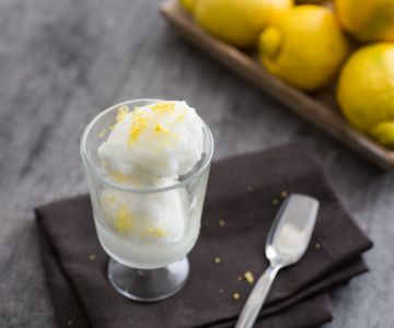 Citroensorbet zonder eiwitten