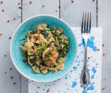 Pastasalade met agretti en gamba's
