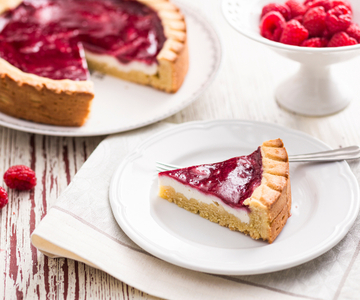 Crostata met ricotta en frambozenjam