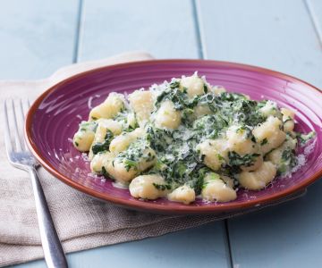 Gnocchi met stracchino en spinazie