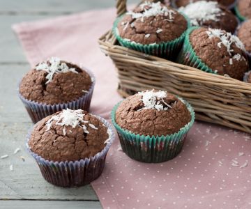 Muffin met kokos en chocolade