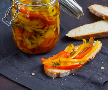 In olie ingelegde paprika's